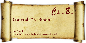 Csernák Bodor névjegykártya